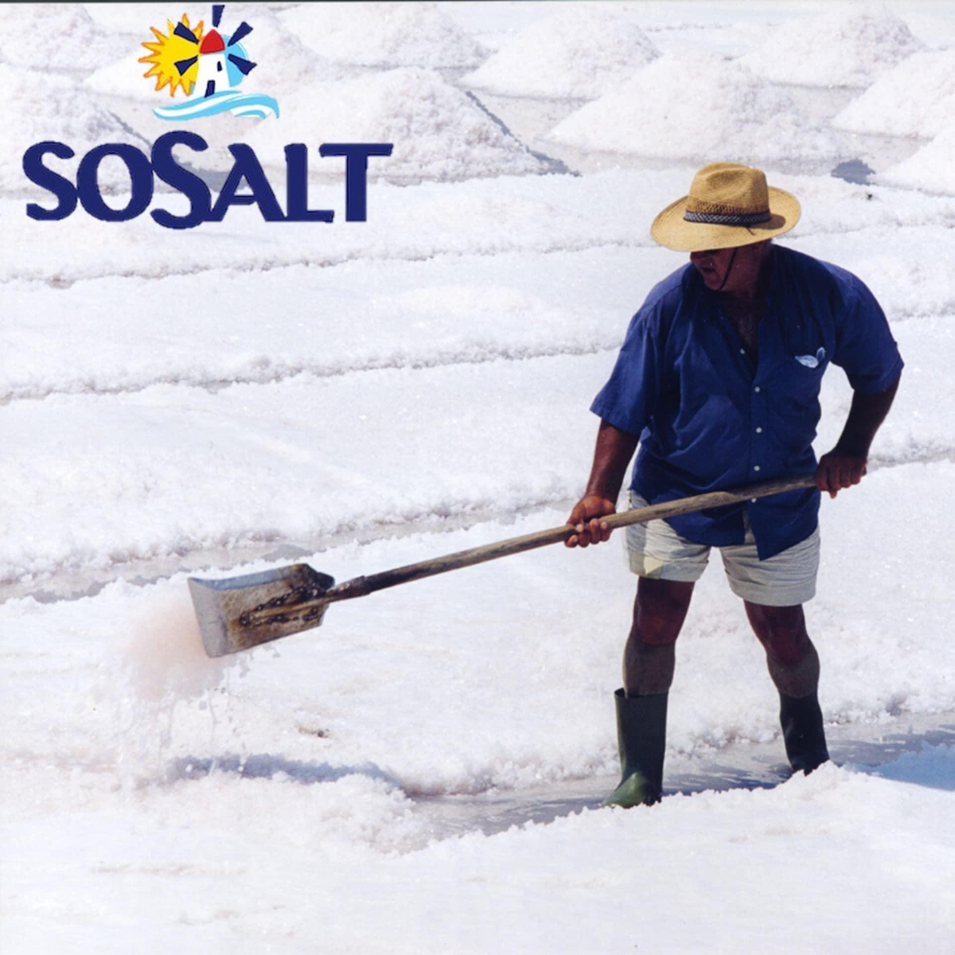 SOSALT DAL MARE DI TRAPANI Fine Natural Sea Salt, 27.56 lbs (12.5 kg), Bulk, Foodservice, Resturant, Canning, Brining, BBQ, Asado, Grilling, SoSalt, Trapani Sicilian, Mediterranean