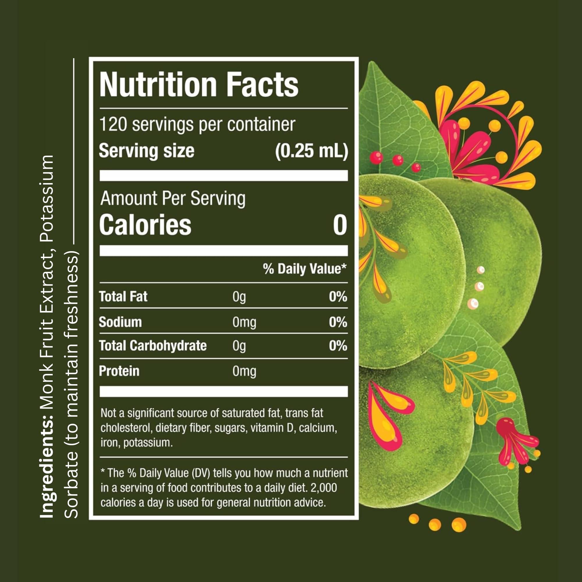 Gaudum MONK FRUIT SWEETENER LIQUID - 100% MONK FRUIT EXTRACT - No Erythritol, Zero Calories & Sugars, No added water, Keto-friendly, Designed for Tea Lovers