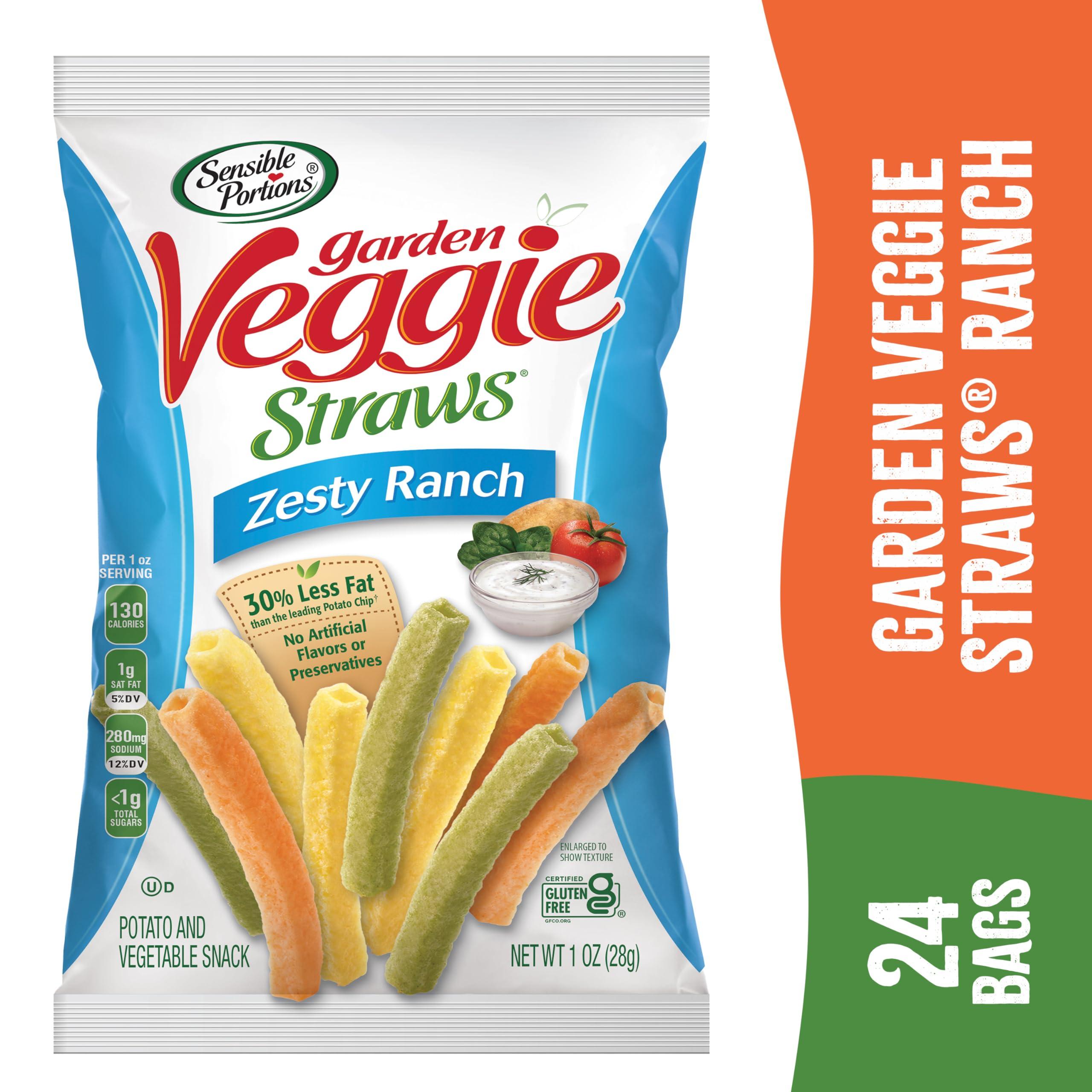 Sensible Portions Sensible Portions Garden Veggie Snacks - Veggie Straws, Snack Size, Zesty Ranch, 1 Oz (Pack of 24)