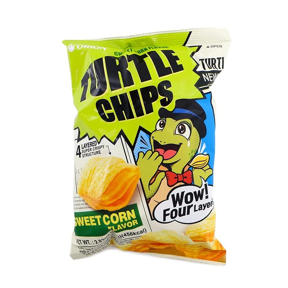 Orion Corp. Turtle Chips Sweet Corn Flavor 2.82Oz X 7Packs