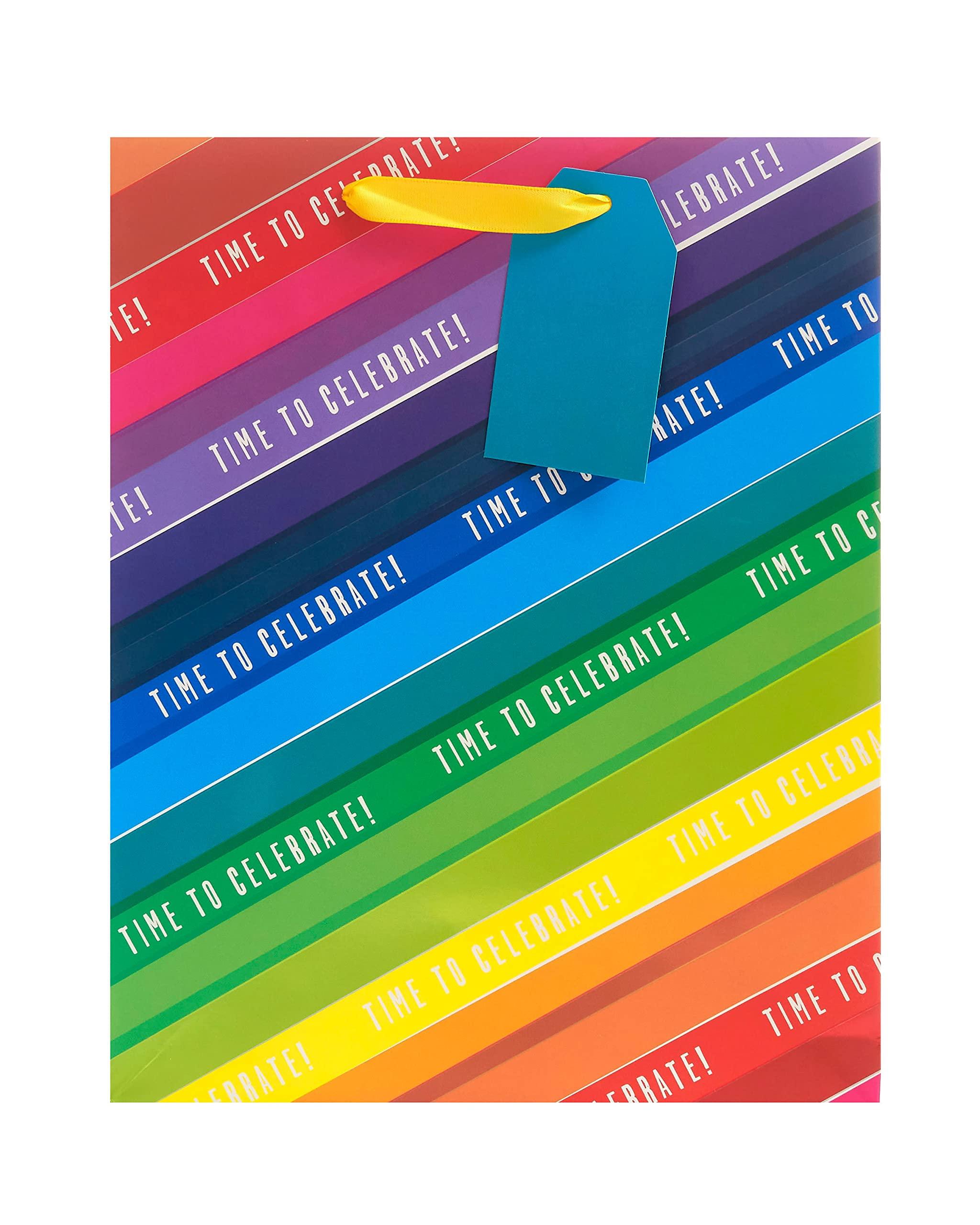 UK Greetings UK Greetings Multipack Of 6 Large Gift Bags With Tags For Any Occasion - Rainbow Design