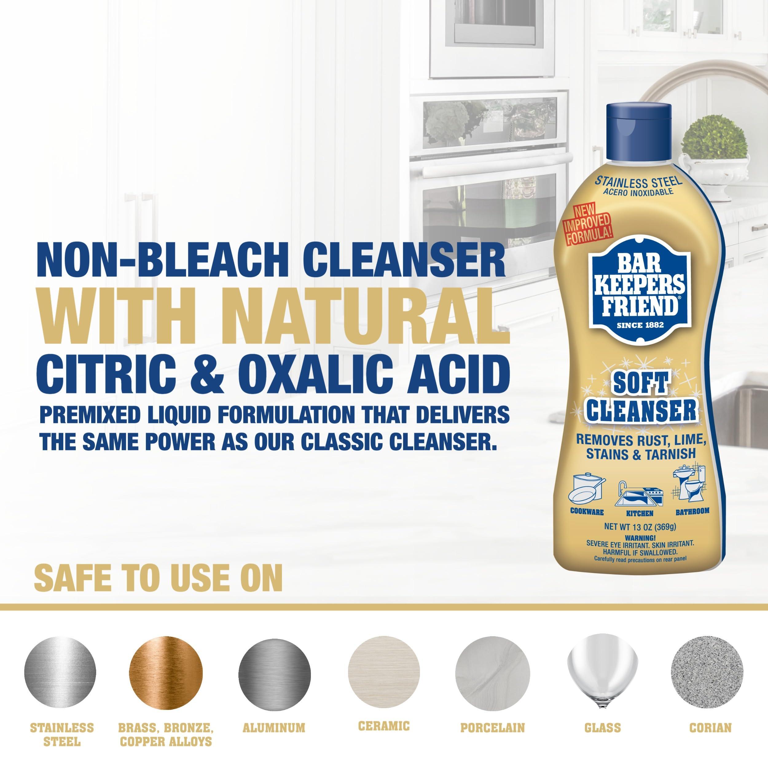 Bar Keepers Friend Bar Keepers Friend Soft Cleanser (13 oz) and MORE Spray + Foam (25.4 oz) Multipurpose Cleaner Bundle, Stain & Rust Remover for Multi Surface Bathroom, Kitchen & Outdoor Cleaning