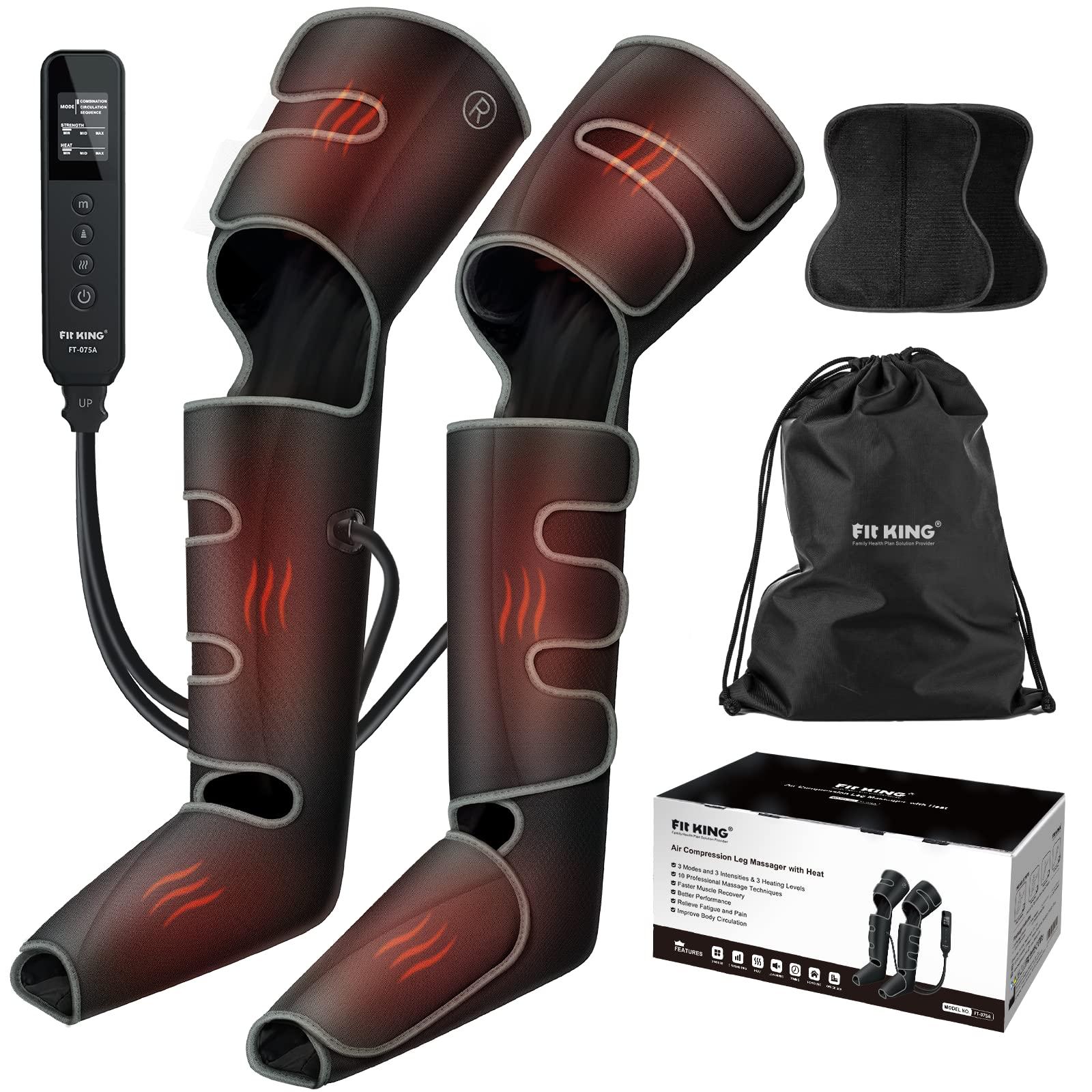 FIT KING FIT KING Full Leg Massager with Heat, Air Compression Massager for Foot Calf & Thigh Muscle Relaxation and Recovery, Helpful for Pain Relief,Swelling, Edema and RLS, FSA-HSA Approved