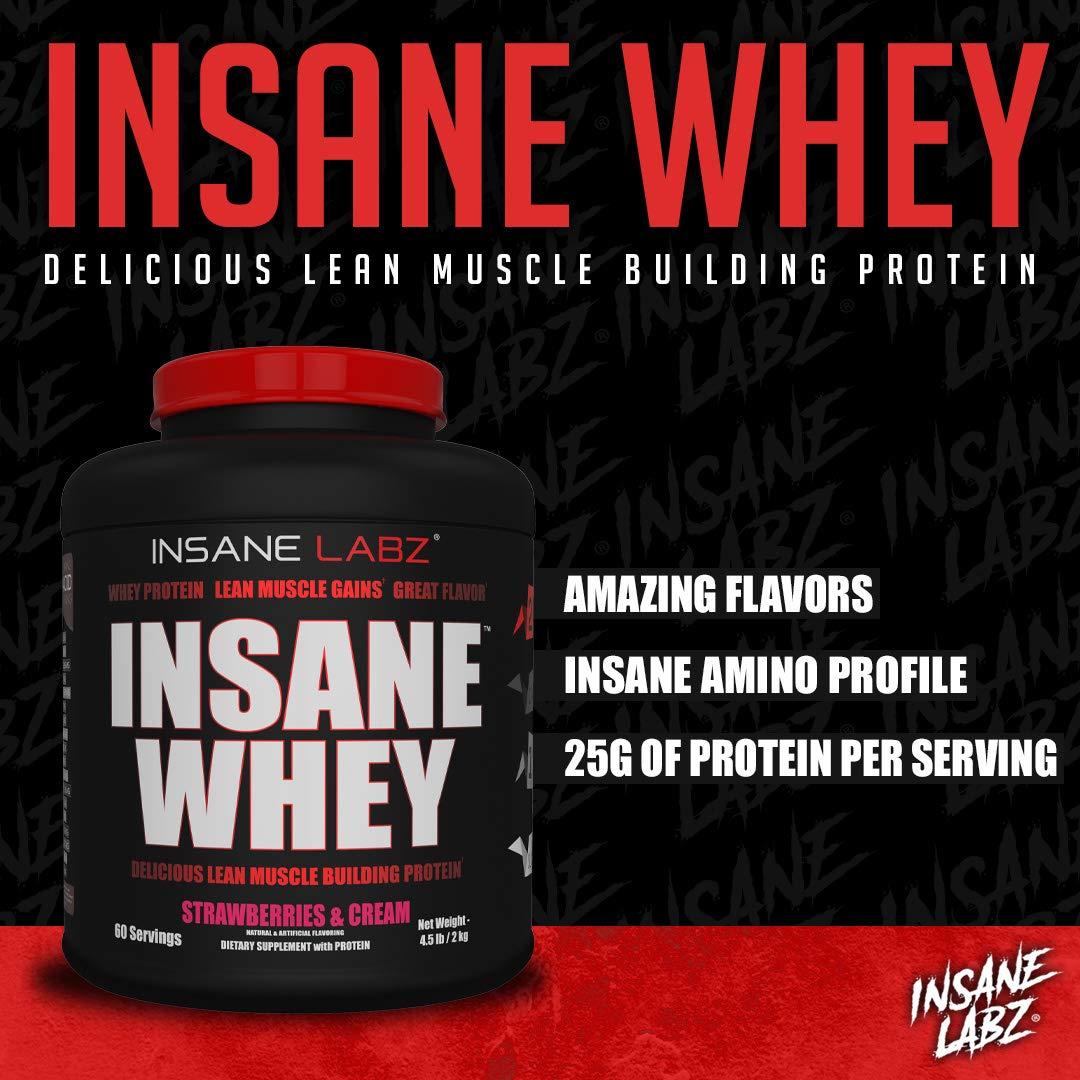 Insane Labz Insane Labz Insane Whey,100% Muscle Building Whey Protein, Post Workout, BCAA Amino Profile, Mass Gainer, Meal Replacement, 5lbs, 60 Srvgs (Packaging May Vary) (Chocolate Peanut Butter)