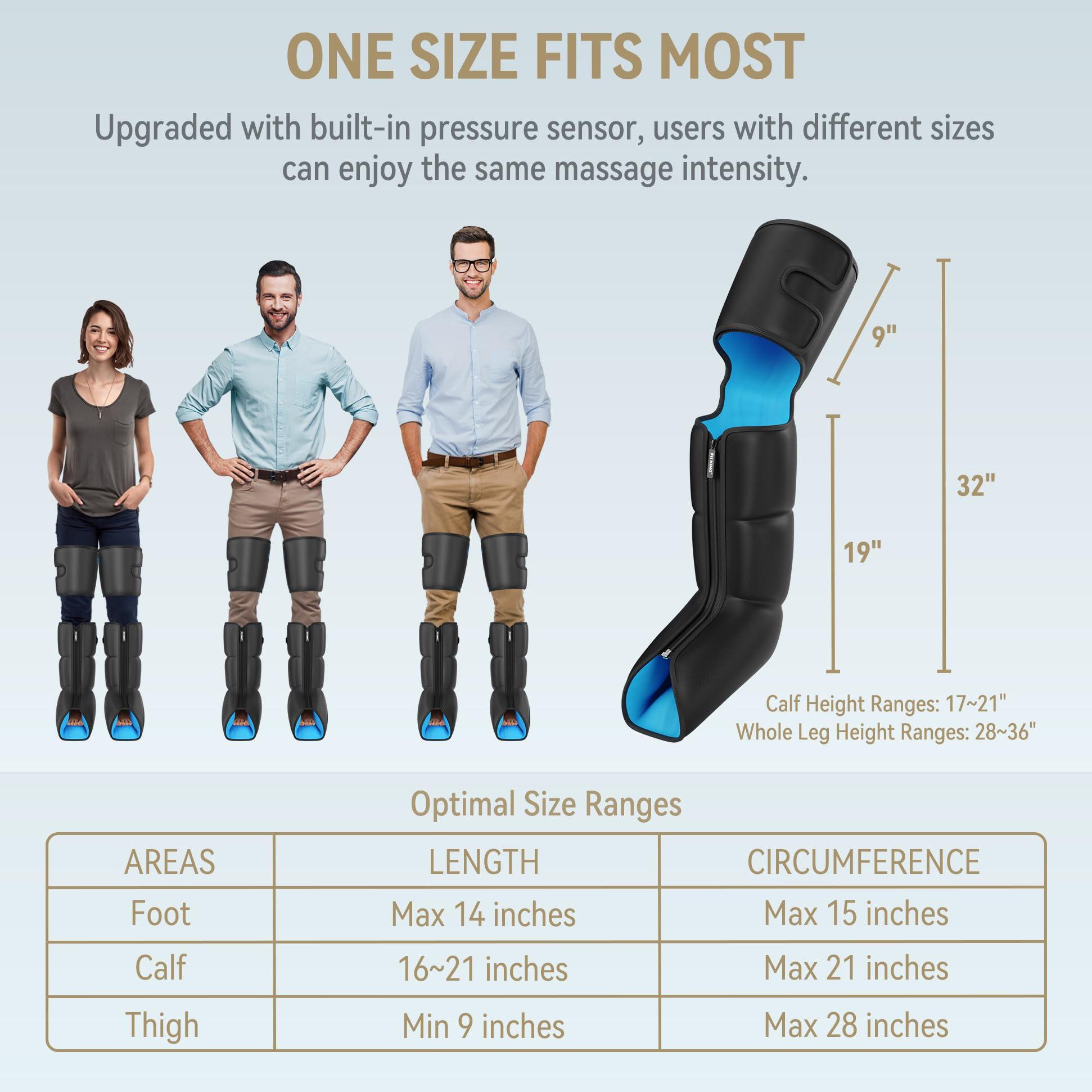 FIT KING FIT KING Leg Massager with Heat for Circulation Upgraded Full Leg and Foot Compression Boots Massager to Relieve Pain, Swelling, Edema, RLS- Built-in Pressure Sensor & LCD Display- FSA HSA Eligible