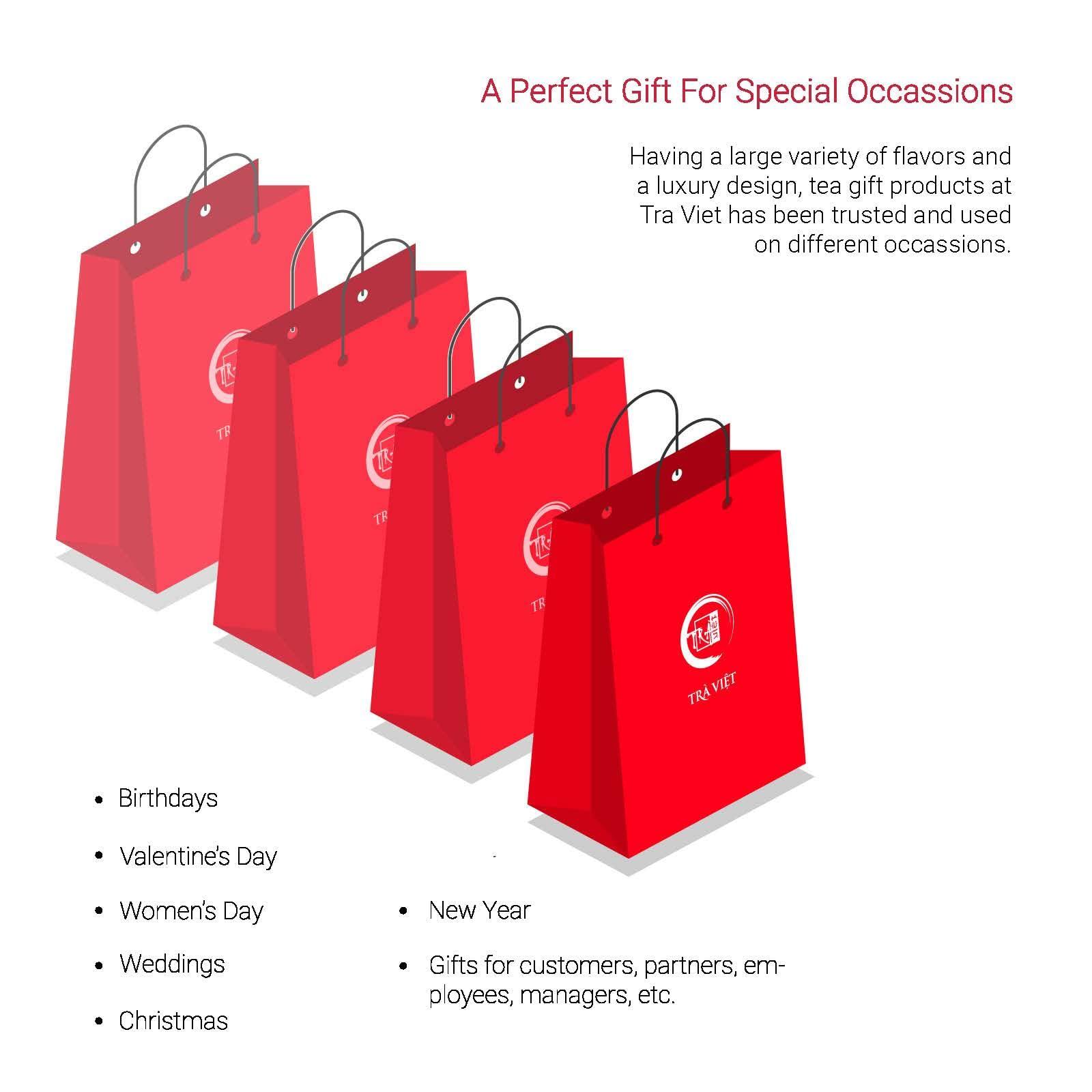 TRA VIET TRAVIET TRAVIET Gift Set | Gifts For Holiday | The Best Collection For Vietnam Tea Sampler 6 Tastes | Oolong Tea - Loose Leaf Black Tea - Ancient Green Tea - Jasmine Tea - English Breakfast Tea - Ginger Tea