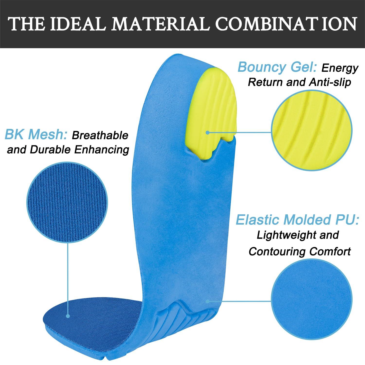 Endoto Endoto Arch Support Insoles for Toddlers Kids and Youth Flat Feet Foot, Footwear Inserts for Boys & Girls, for Big and Little Kids Orthotic(Size:EU 27-29 / US 10.5-12.5 Little Kid)