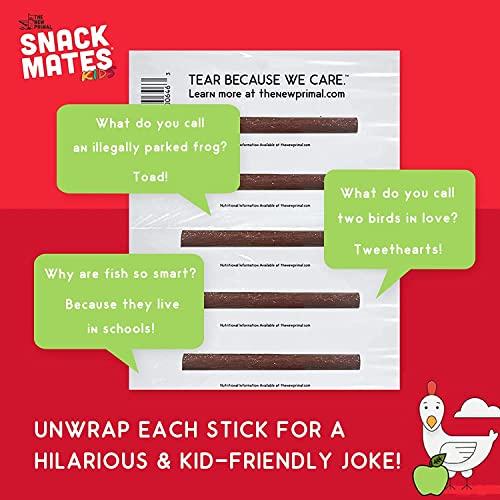 The New Primal The New Primal Snack Mates, Chicken and Apple Stick - All Natural Chicken, High Protein and Low Sugar Kids Snack, Certified Paleo, Gluten Free, Lunchbox Friendly - 1 Count (Pack of 5)