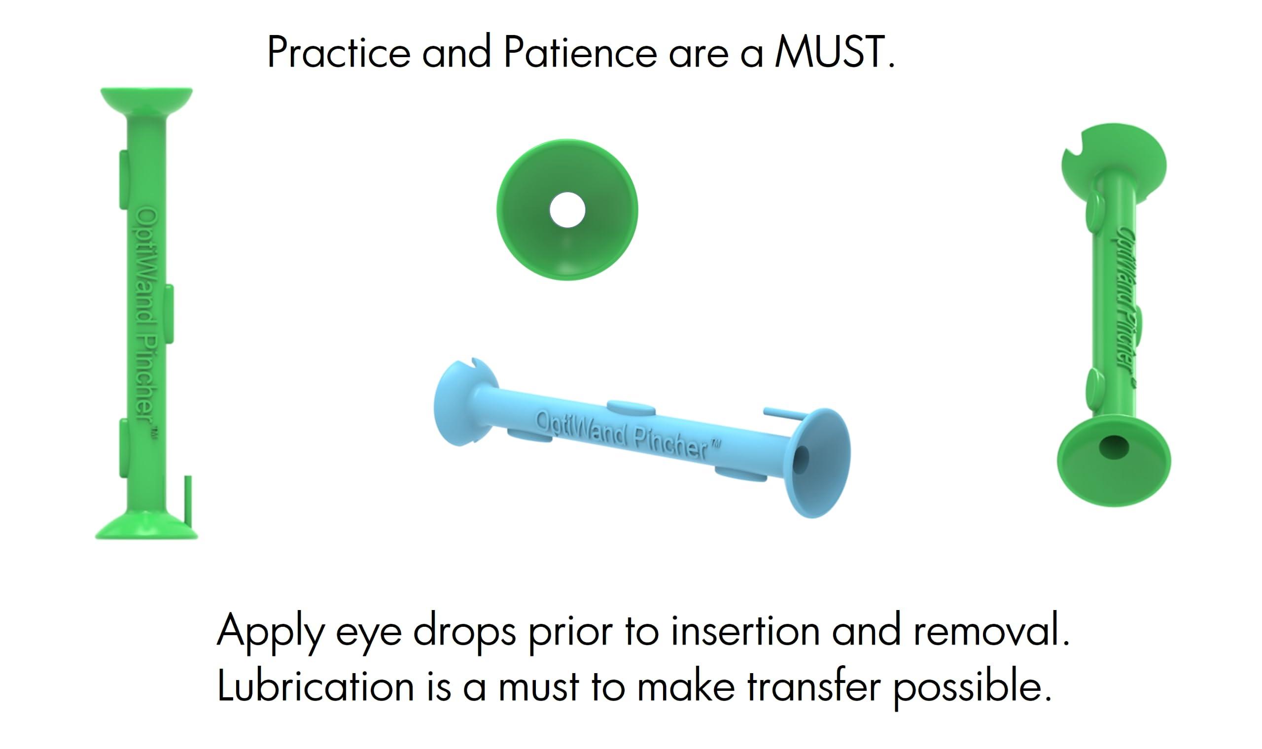 OptiWand OptiWand Pincher Soft Contact Lens Inserting Removing Tool. Helper to Pinch Eye Lenses for Removal. Applicator Inserter Remover Extractor Device. Gift Eyes Contacts Insertion Removal Solution Stick