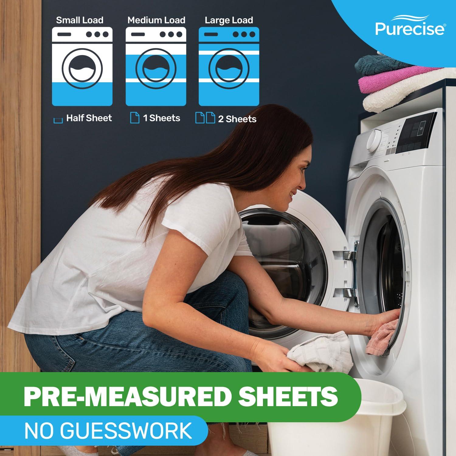 Purecise Purecise Travel Laundry Detergent Sheets, Lightweight & No Mess, Fresh Meadow Scent, 30 Loads Total (10 Loads Per Pack, Pack of 3), Travel Size Toiletries for Cruise & Airplane Travel Essentials