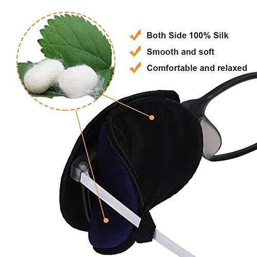 eZAKKA eZAKKA Eye Patches for Adults Kids Eye Patch for Glasses Silk Patch for Lazy Eye Amblyopia Strabismus and After Surgery (Light Blue + Deep Blue)