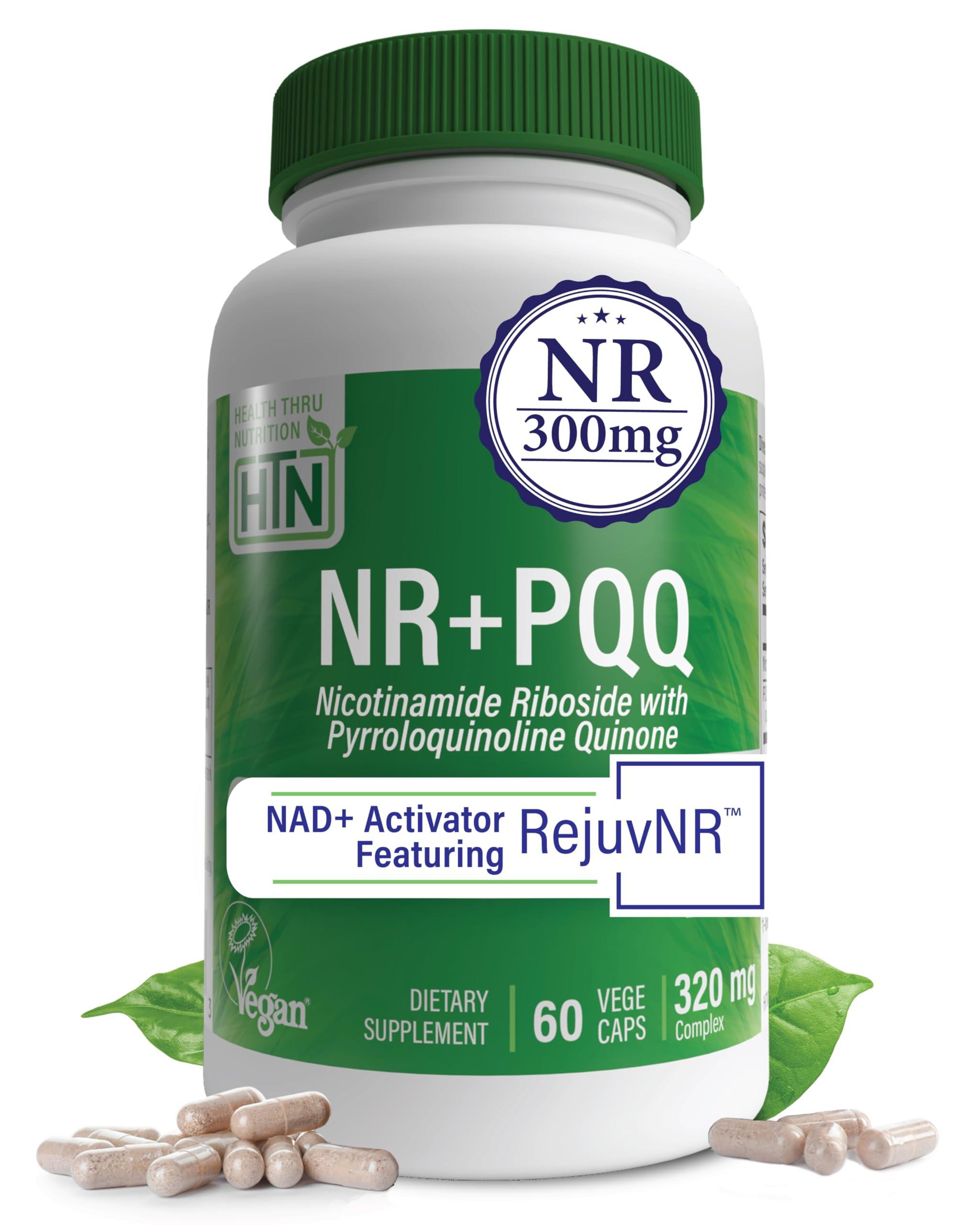 Health Thru Nutrition Health Thru Nutrition NAD+ Activator | NR with PQQ | 300mg Nicotinamide Riboside + 20mg PQQ | Mitochondria Maximizer | Non-GMO | Pack of 60