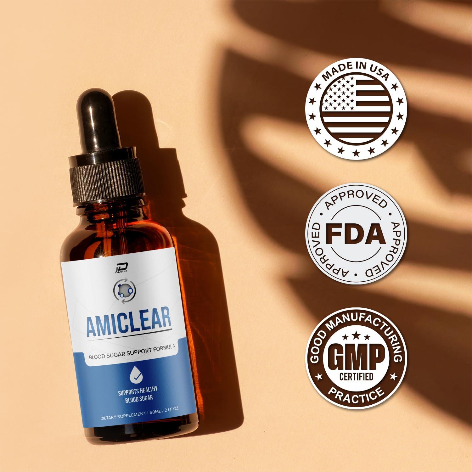 Indelo Indelo Amiclear Drops Healthy Formula - Dietary Supplement Drops - Extra Strength Amiclear Liquid Drops, Grape Seed, Amiclear Drops Reviews (1 Pack - 60 ML)