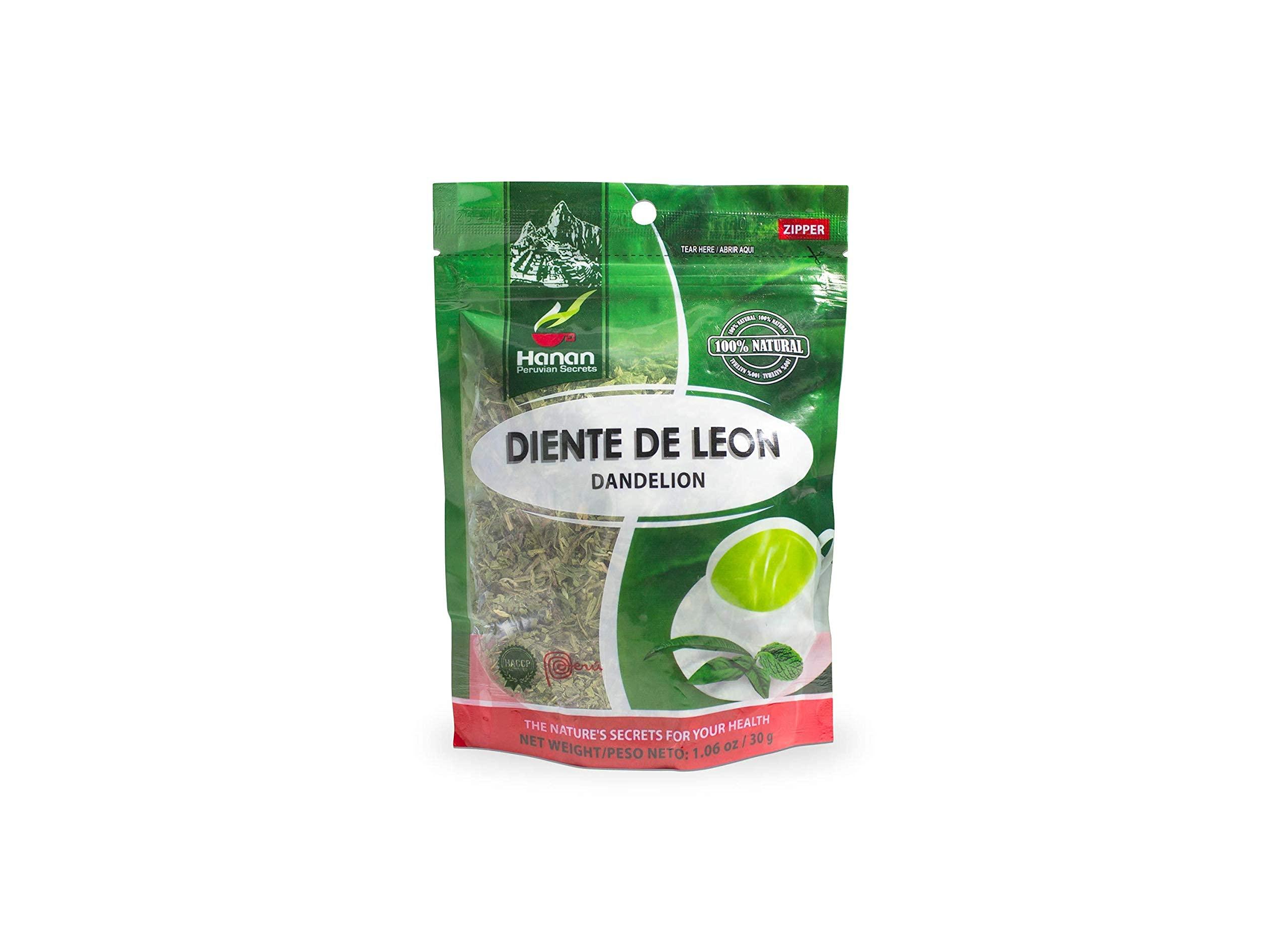 HANAN PERUVIAN SECRETS Hanan Peruvian Secrets Diente De Leon Herbal Tea | 100% Natural Dandelion Leaves | 1.06oz / 30g | Naturally Supports Healthy Digestion | Soothes Occasional Stomach Discomfort