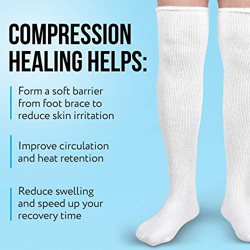 IMPRESA IMPRESA [3 Pack] Replacement Sock Liner for Aircast Compression Walking Boot or Walker Brace - Breathable Orthopedics Socks for Cast Boot - Walking Boot Socks for Women and Men - One Size Fits Most