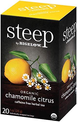 Bigelow Tea steep Organic Chamomile Citrus Herbal 20 Count Box, Certified Organic, Gluten-Free, Kosher Tea in Foil-Wrapped Bags