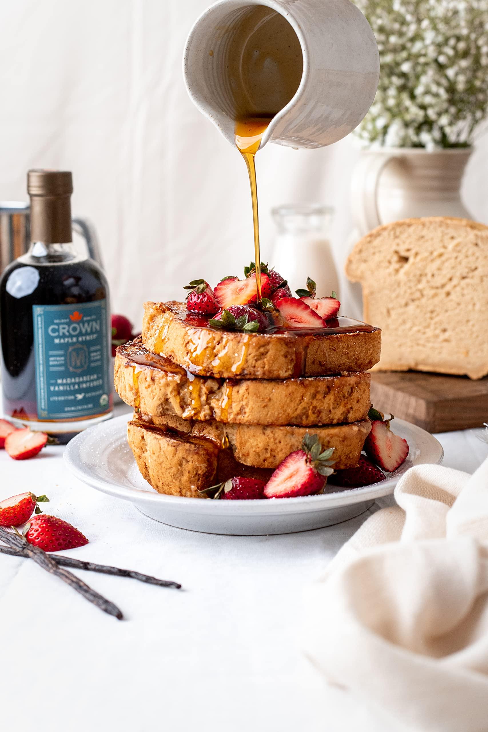 Crown Maple Crown Maple Madagascar Vanilla Infused Organic Maple Syrup, 25 Fl Oz, Real Vanilla Bean, Pancakes, Baking, Cocktails & Brunch