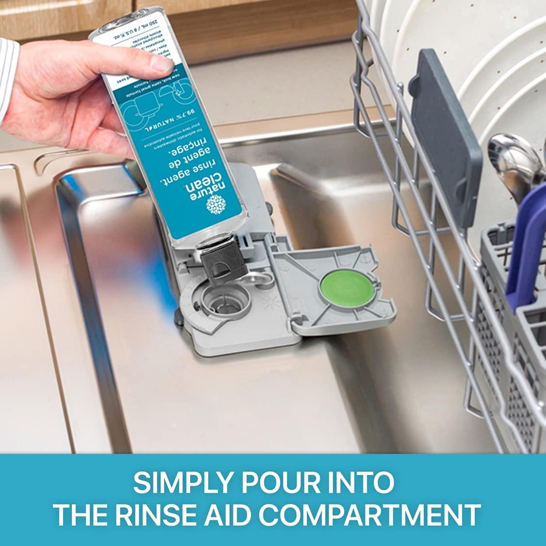 Nature Clean Nature Clean Natural Dishwasher Pods 60 count + Natural Rinse Aid Dishwasher Cleaner Liquid 8 oz Unscented. Made with Plants & Minerals Ingredients, High-Performance Dishwasher Products Spot & Residue