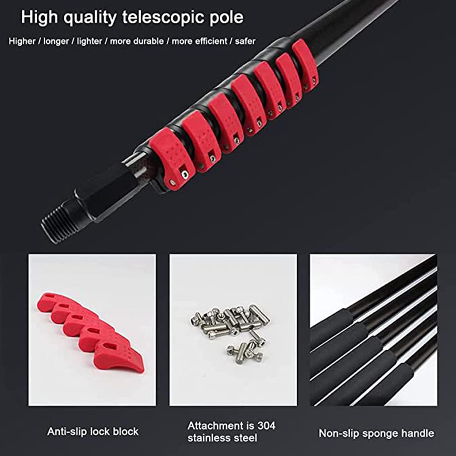 CHUNTIANMEI CHUNTIANMEI Water Fed Pole Kit,Water Fed Telescopic Brush with 20m Hose,Window and Solar Panel Cleaning Pole Telescopic Brush,Professional Washing Equipment Tool Solution,Brushhead55cm-10.8m/36FT
