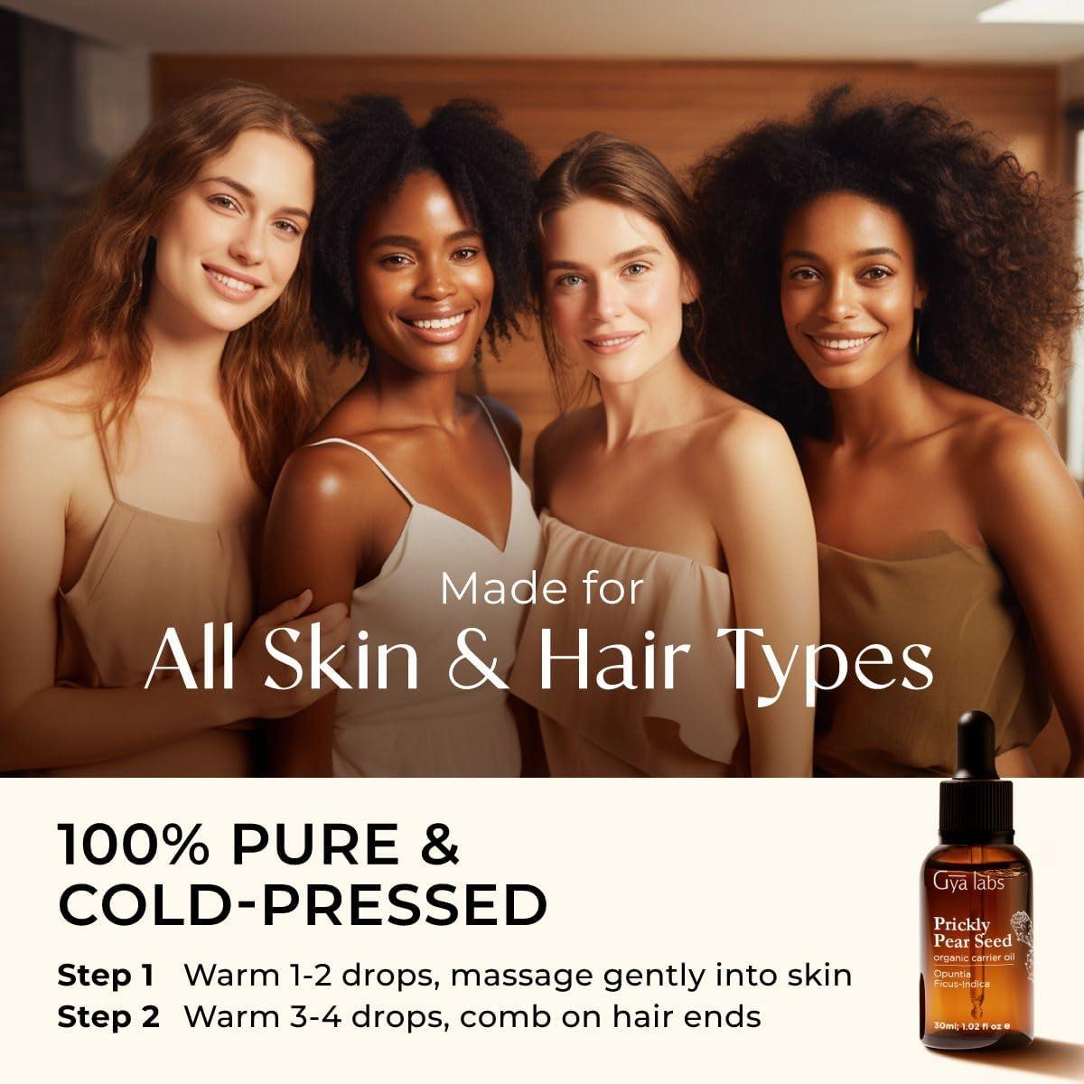 Gya Labs Gya Labs Organic Prickly Pear Seed Oil for Face - 100% Pure Natural Prickly Pear Carrier Oil for Skin, Hair, Nails (1 Fl Oz)