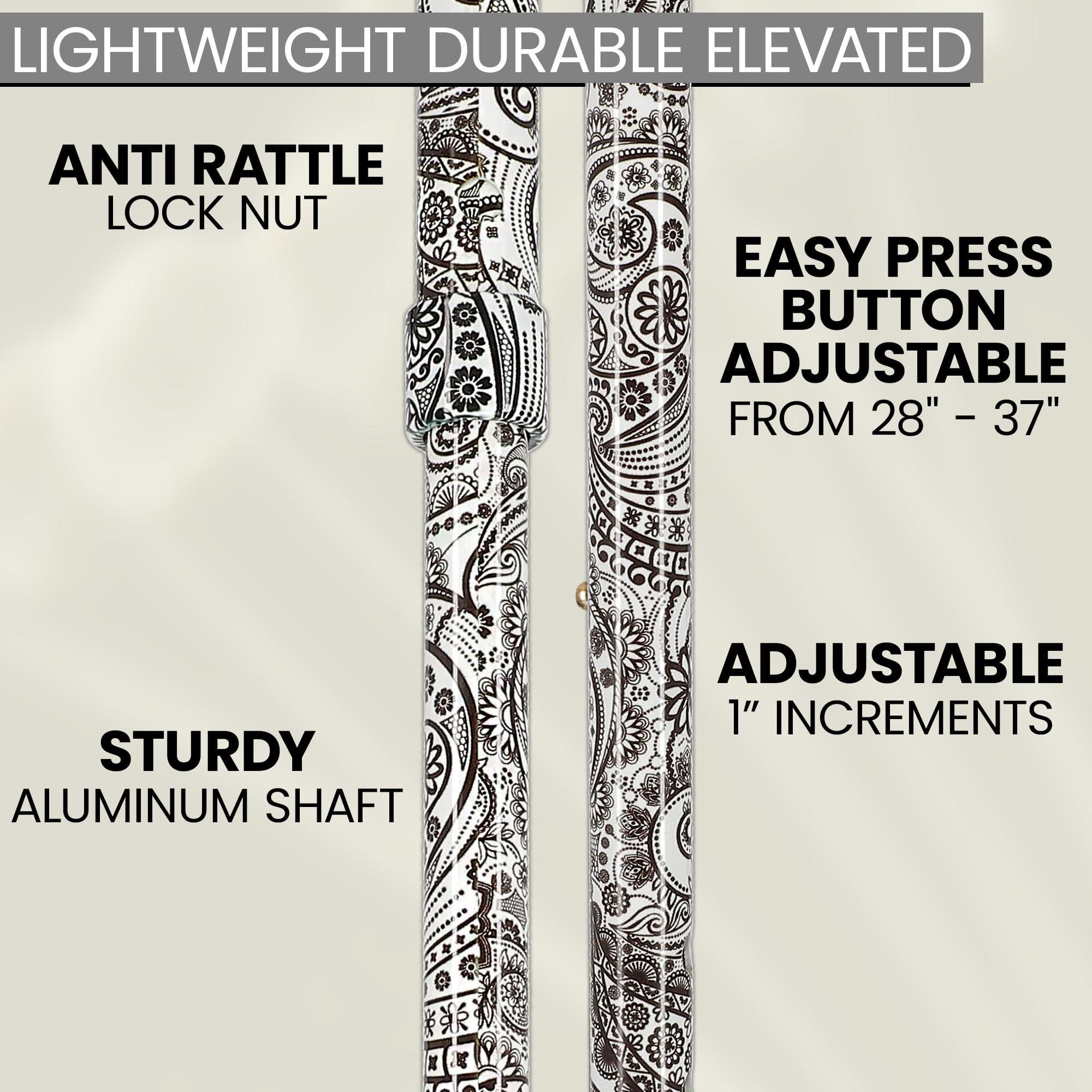 Royal RC Canes Royal RC Canes Rhinestone Designer - Black & White Majesty Pearlz Walking Cane Adjustable - Aluminum Shaft - Stylish Canes for Women and Men Stability - Seniors Walking Stick