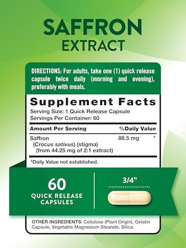 Nature\'s Truth Nature\'s Truth Saffron Extract Capsules | 60 count | Concentrated Extract | Non-GMO & Gluten Free Supplement