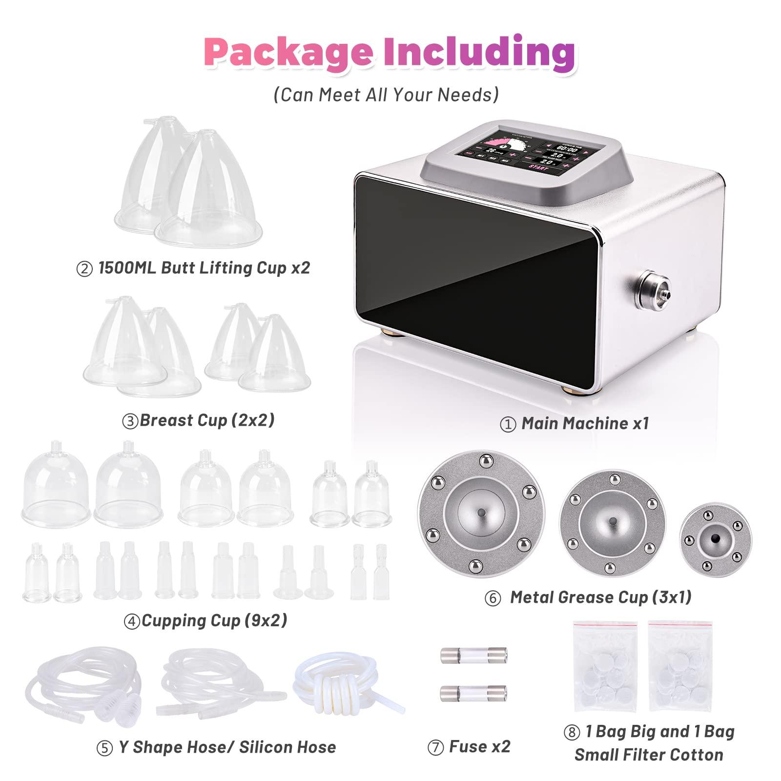 Meifuly Meifuly Vacuum Therapy Machine with 1500ML Large Cups, Vacuum Cupping Machine, Vacuum Cupping Therapy Sets with 24 Vacuum Cups and 3 Pumps, 0-60 cmHg