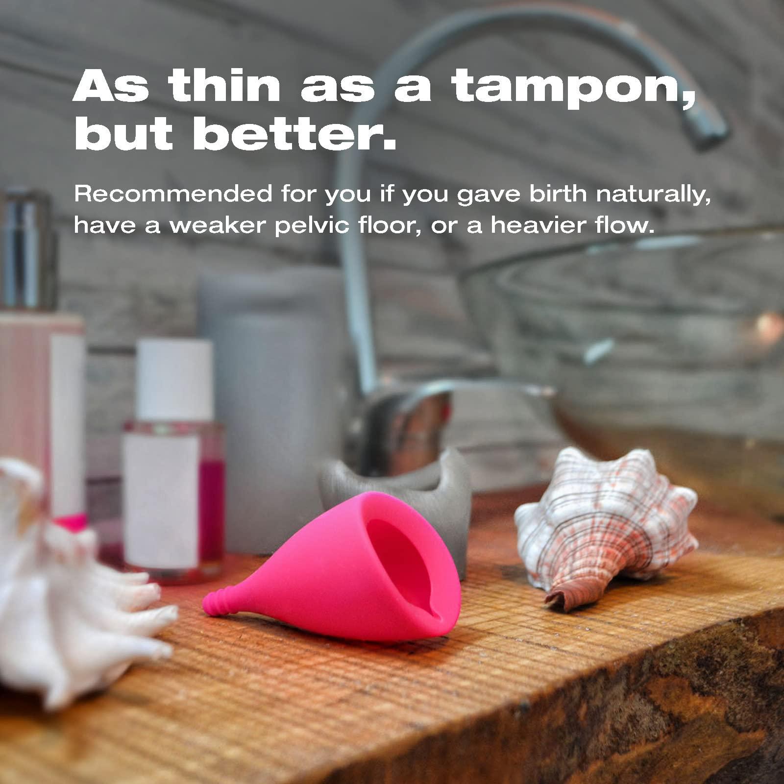 INTIMINA Intimina Lily Cup - Thin Menstrual Cup, Period Cup, Disposable Menstrual Cups with Up to 8 Hours Use (Size B)