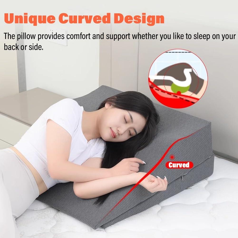 WAHHWF WAHHWF Wedge Pillow for Sleeping, Elderly/Adult/Pregnant Bed Wedge Pillow for Sleep/Acid Reflux/Post Shoulder Surgery/Heartburn/GERD/Snoring (Color : Blue, Size : 68x65x16cm/26.8x25.6x6in)
