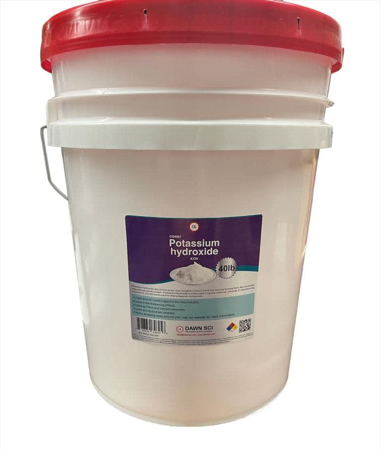 DSI-DAWN SCIENTIFIC Potassium Hydroxide Flakes 40 LB / Caustic Potash Flakes
