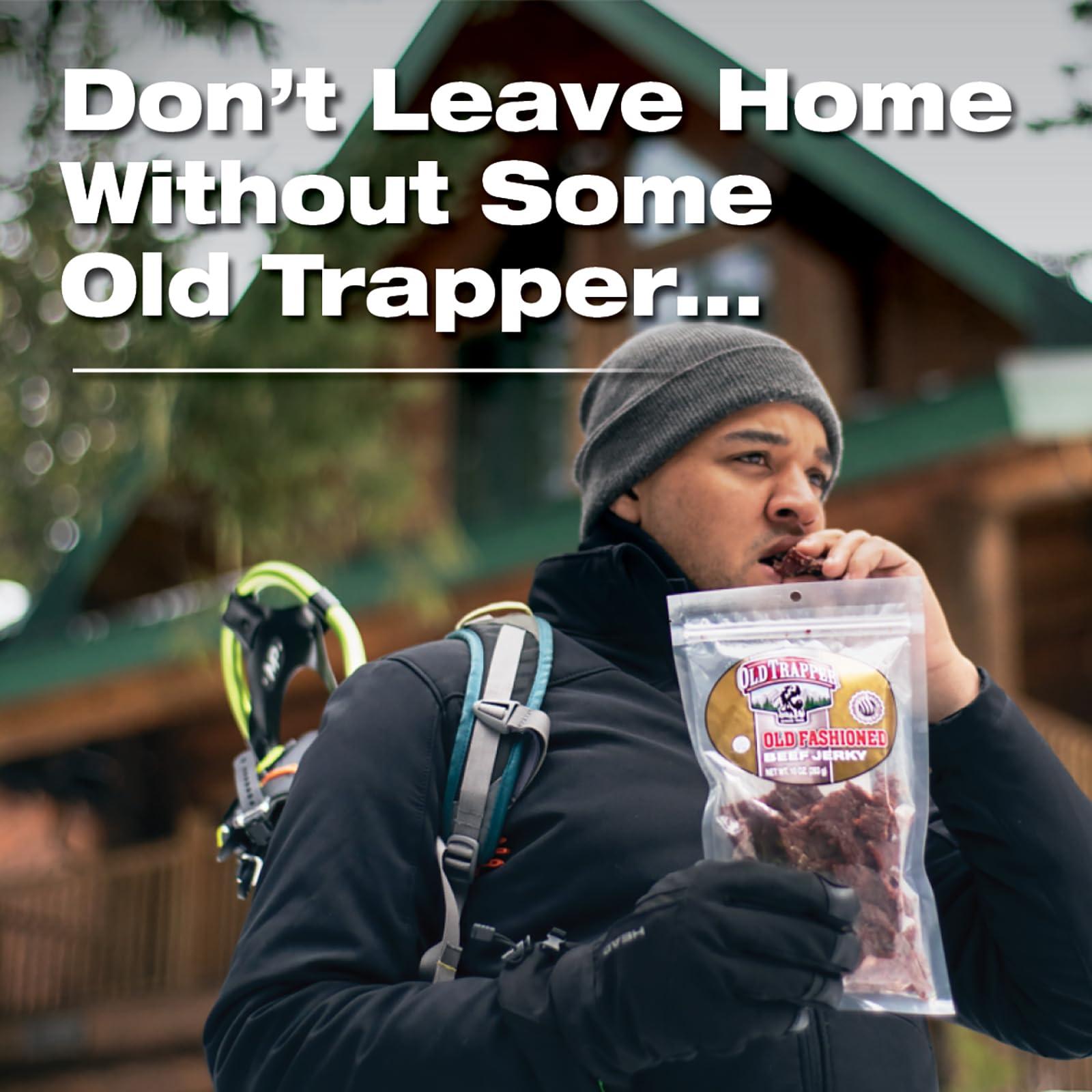 Old Trapper Old Trapper Beef Jerky, Old-Fashioned 10-Ounce Bag, Tender Meat Snacks for Lunches or Between Meals, 11 Grams of Protein, Zero Grams of Fat, and 70 Calories per Ounce (Pack of One)