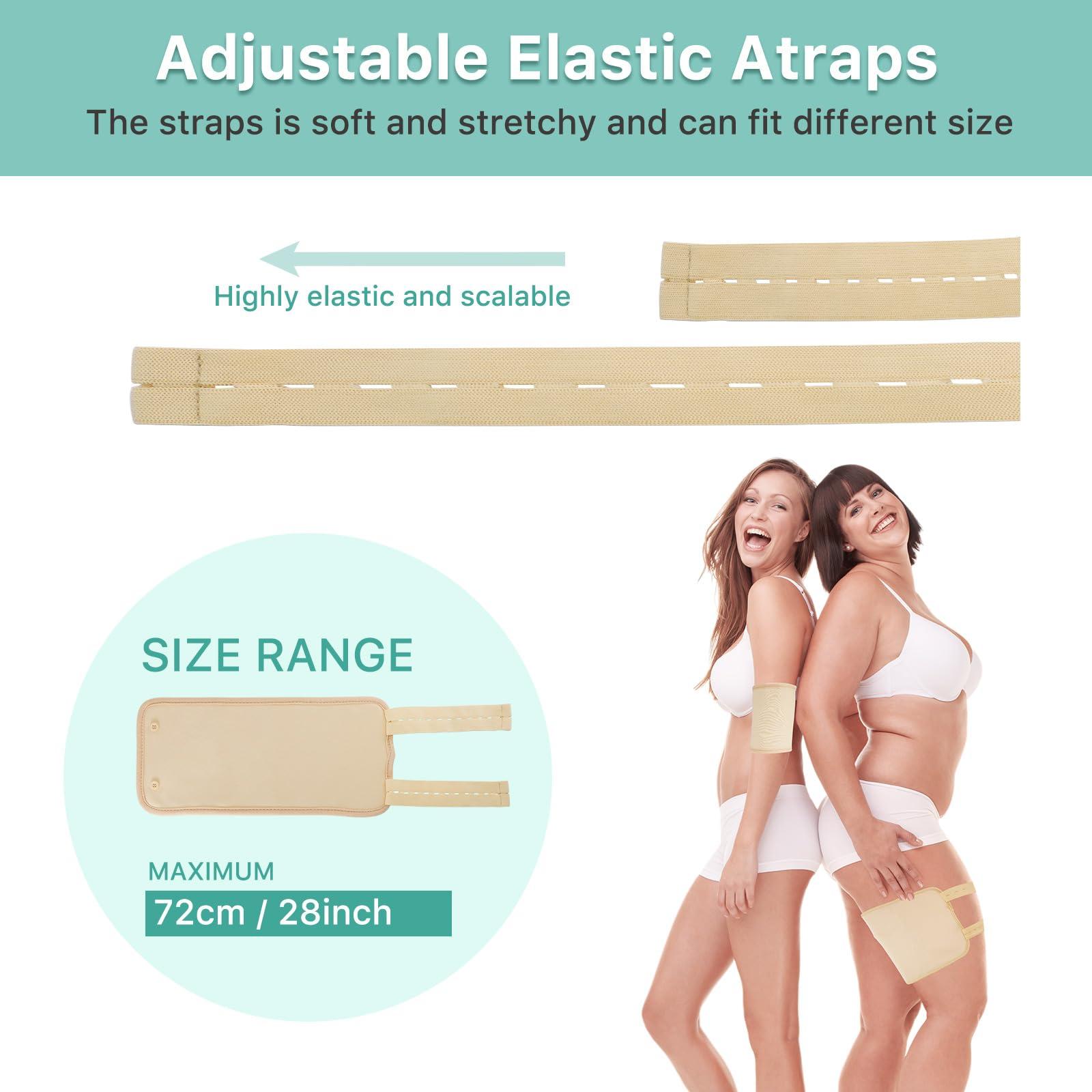 RTBYUE 3 in 1 Castor Oil Pack Wrap for Legs & Hands, Castor Oil Packs for Liver, Thyroid Breasts Knee, Reusable Anti Oil Leak Organic Castor Oil Compress Kit for Neck, Calf, Inflammation (Knee)