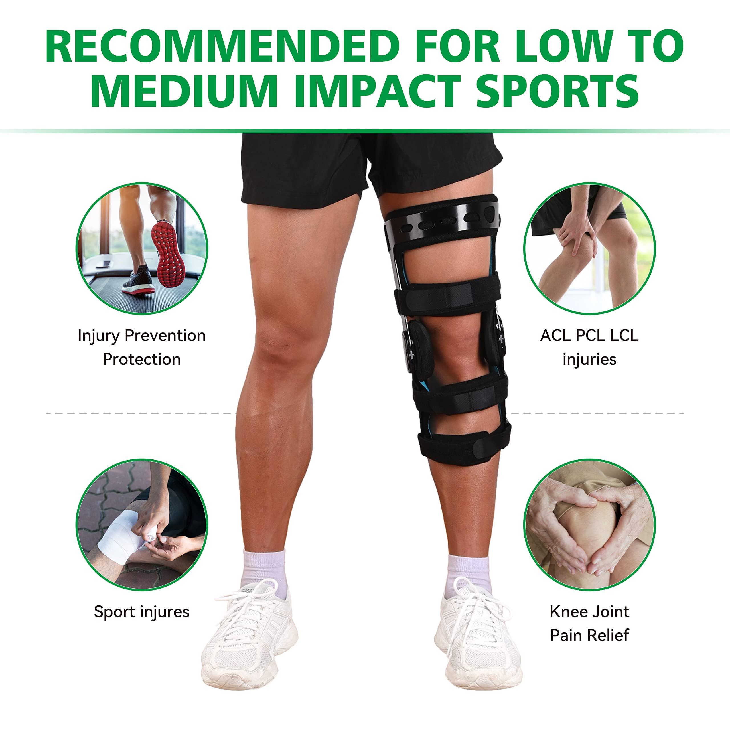 Orthomen Orthomen Functional ACL Knee Brace, for MCL PCL Meniscus Ligament Sports Injuries, Adjustable Hinged ROM Orthopedic Knee Orthosis for Men & Women(Left, M)