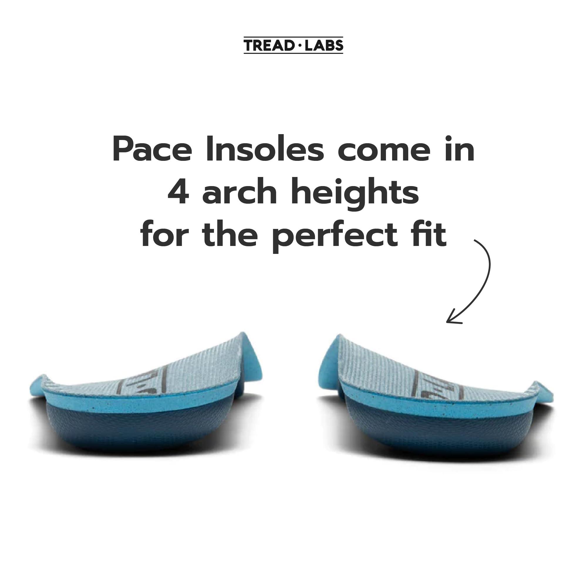 Tread Labs Pace Insoles Wide Foot Arch Supports for Flat Feet to High Arches - Extra Firm Mens and Womens Orthotics for Foot Pain Relief, Plantar Fasciitis, Supination Deep Heel Cup - Replaceable Top Cover
