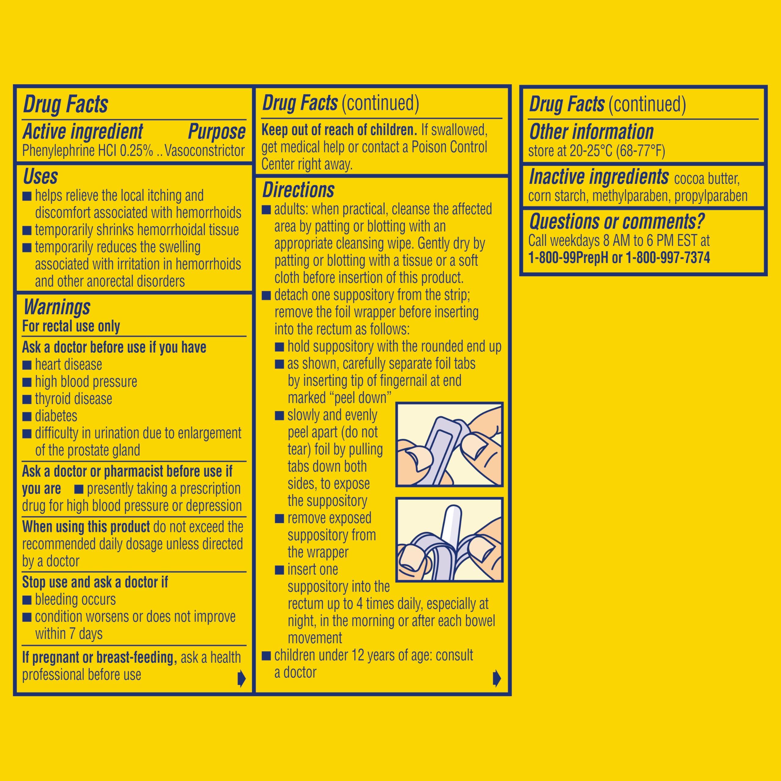 Preparation H Preparation H Hemorrhoid Suppositories For Itching And Discomfort Relief - 12 Count (Pack of 1)