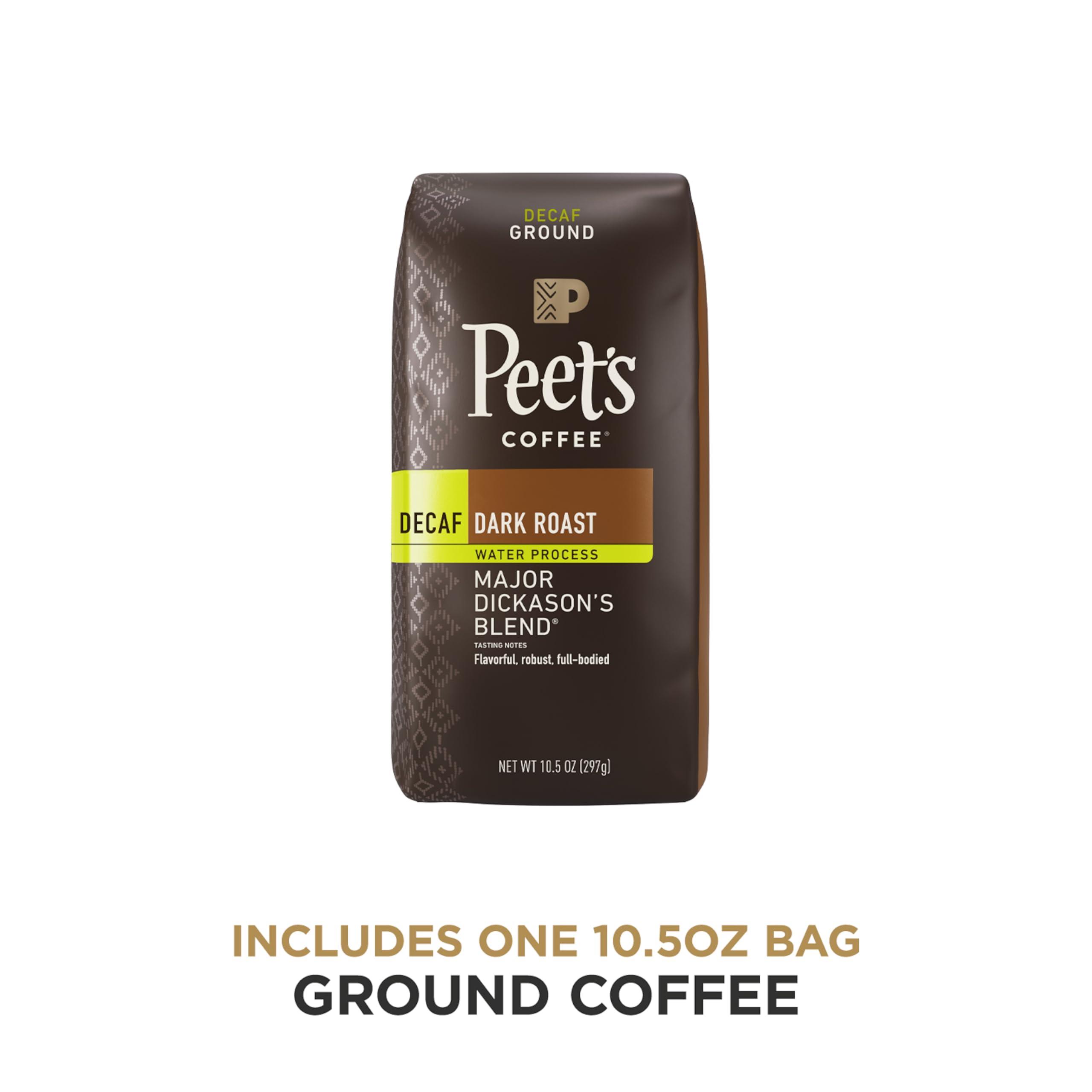 Peet's Coffee Peet\'s Coffee, Dark Roast Ground Coffee - Decaf Major Dickason\'s Blend 10.5 Ounce Bag