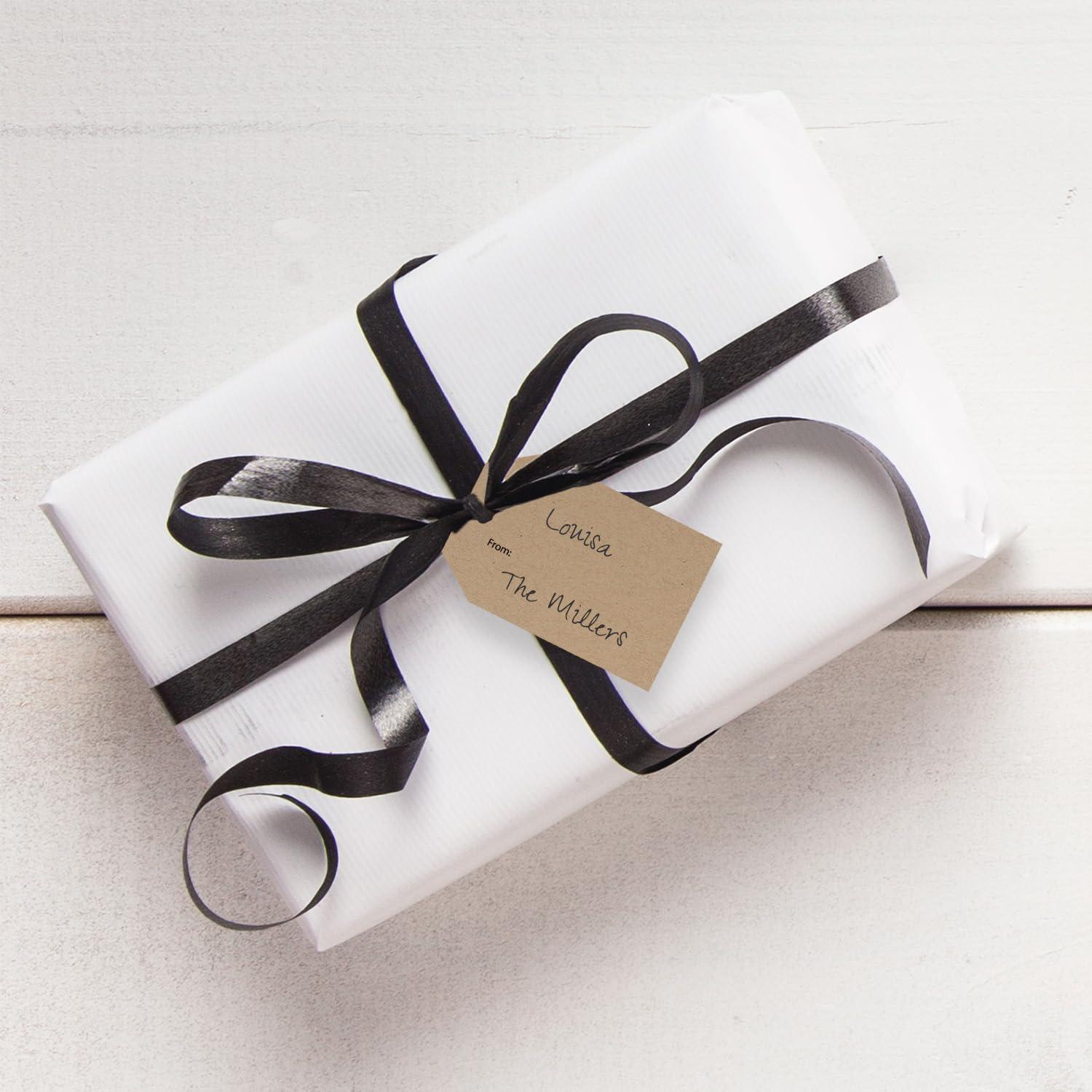 SBLABELS 2\" x 3\" to from Brown Kraft Gift Tag Stickers / 250 Modern Present Label Roll/Fill in to and from Favor Sticker/Made in The USA