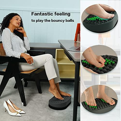 DIKDOC Dikdoc Foot Rest for Under Desk at Work, Home Office Foot Stool, Ottoman Foot Massager for Plantar Fasciitis Relief, Soft Silicone Footrests, Anti-Fatigue Fidget Toy (Gray)