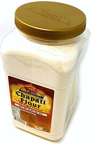 Rani Brand Authentic Indian Products Rani Chapati Flour (100% Pure Whole Wheat Atta), For Making Roti & Indian Breads 96oz (6lbs) 2.72kg PET Jar ~ All Natural | Vegan | No Salt or Colors | NON-GMO | Indian Origin