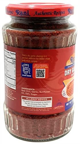 Rani Brand Authentic Indian Products Rani Dry Garlic Chutney 10.5oz (300g) Glass Jar, Ready to Eat ~ All Natural | No Preservatives | Vegan | Gluten Free | NON-GMO | No Colors | Indian Origin