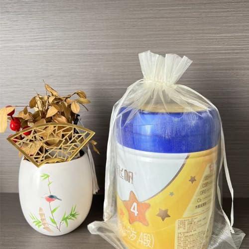 LYSXP LYSXP 30PCS Organza Bags 10x14Inch,Ivory Large Sheer Organza Bags Wedding Favor Bags with Drawstring Party Christmas Candy Bags