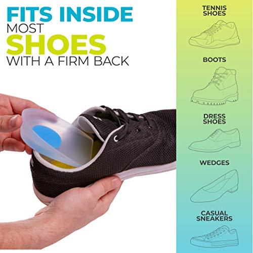 BraceAbility BraceAbility Heel Spur Cups | Medical-Grade Silicone Plantar Fasciitis Insole Cushion Pads, Gel Foot Orthotic & Shoe Insert Protectors (Pair - Large)