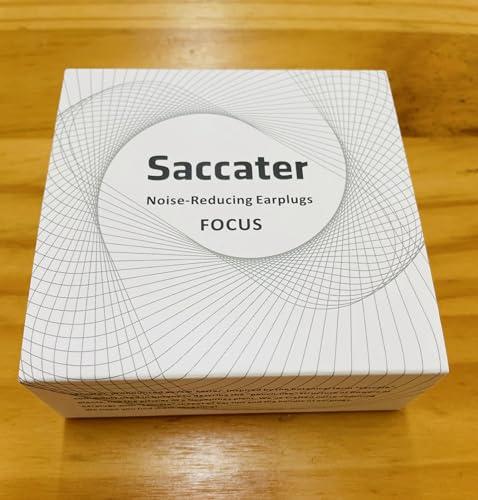 SACCATER Saccater Focus Noise-reducing Earplugs - Reusable Silicone Earplugs for Deep Focus, Work, Study, Comfy Sleep, Misophonia, Travel, Hearing Protection - Adjustable in XS/S/M/L, SNR 23, NRR 17, Black