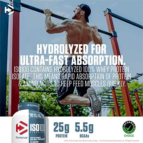 Dymatize Dymatize ISO 100 Whey Protein Powder with 25g of Hydrolyzed, Chocolate, 1.6 Pound (Pack of 1), 25.6 Ounce
