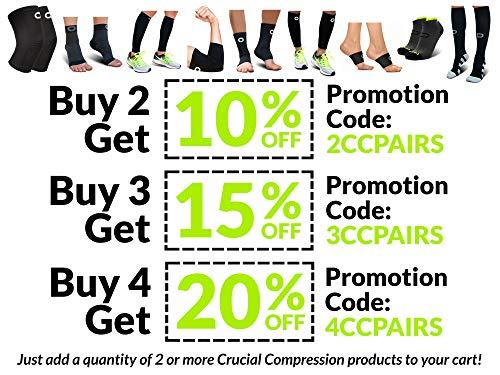 Crucial Compression Crucial Compression Knee Sleeve (1 Pair) - Best Knee Braces for Knee Pain for Men & Women - Non-Slip Knee Support for Running, Weightlifting, Basketball, Gym, Workout, Sports