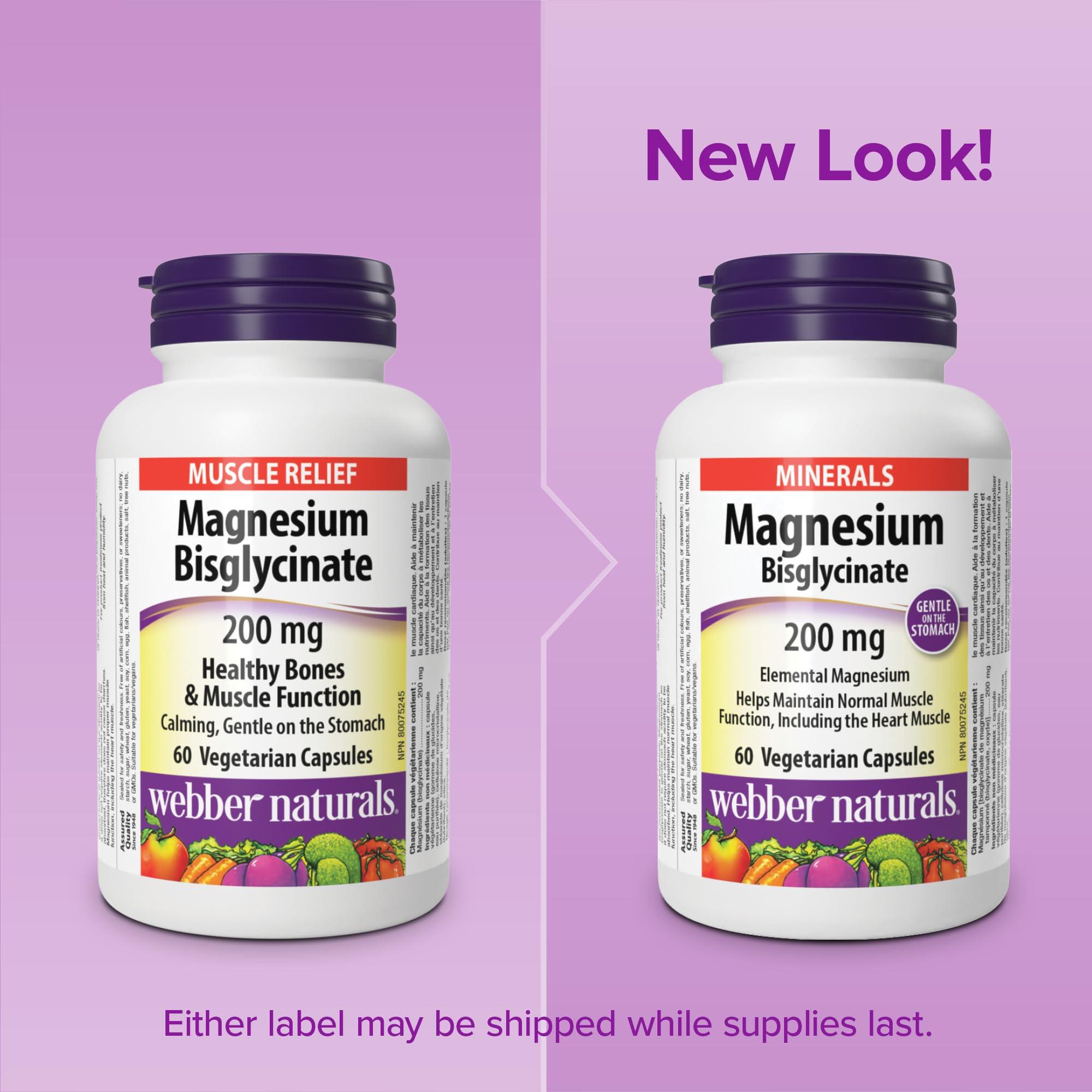 Webber Naturals Webber Naturals Magnesium Bisglycinate 200mg, 60 Vegetarian Capsules