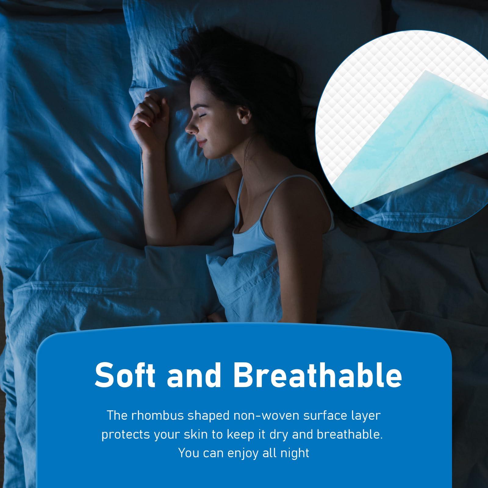 HEPPYPLUS HEPPYPLUS 100 Count Bed Pads 30\"X 36\" Disposable Underpads Extra Large Thicker Pee Pads for Adult