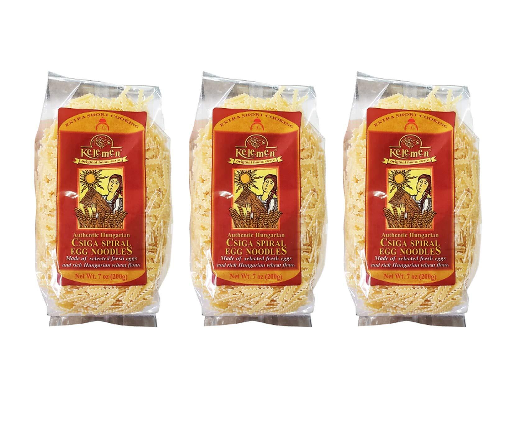 Kelemen Kelemen Authentic Hungarian Csiga Spiral Egg Noodles (3 Pack, Total of 21 oz)