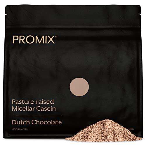 ProMix Nutrition Promix Casein Protein Powder, Chocolate - 2.5lb Bulk - Grass-Fed & 100% All Natural - Slow & Sustained Recovery ­Post Workout Fitness - Shakes, Smoothies, Baking & Cooking Recipes - Gluten-Free