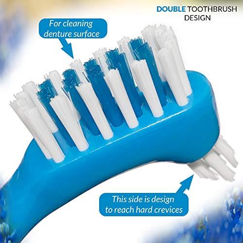 Dentu-Care Polident 3 minutes Denture Cleaner 84 Tablets Bundle Dentu-Care Denture Case and Brush | Easy To Maintain Good Clean Full/Partial Dentures Mouthguards | No More Spongy Painful Gums